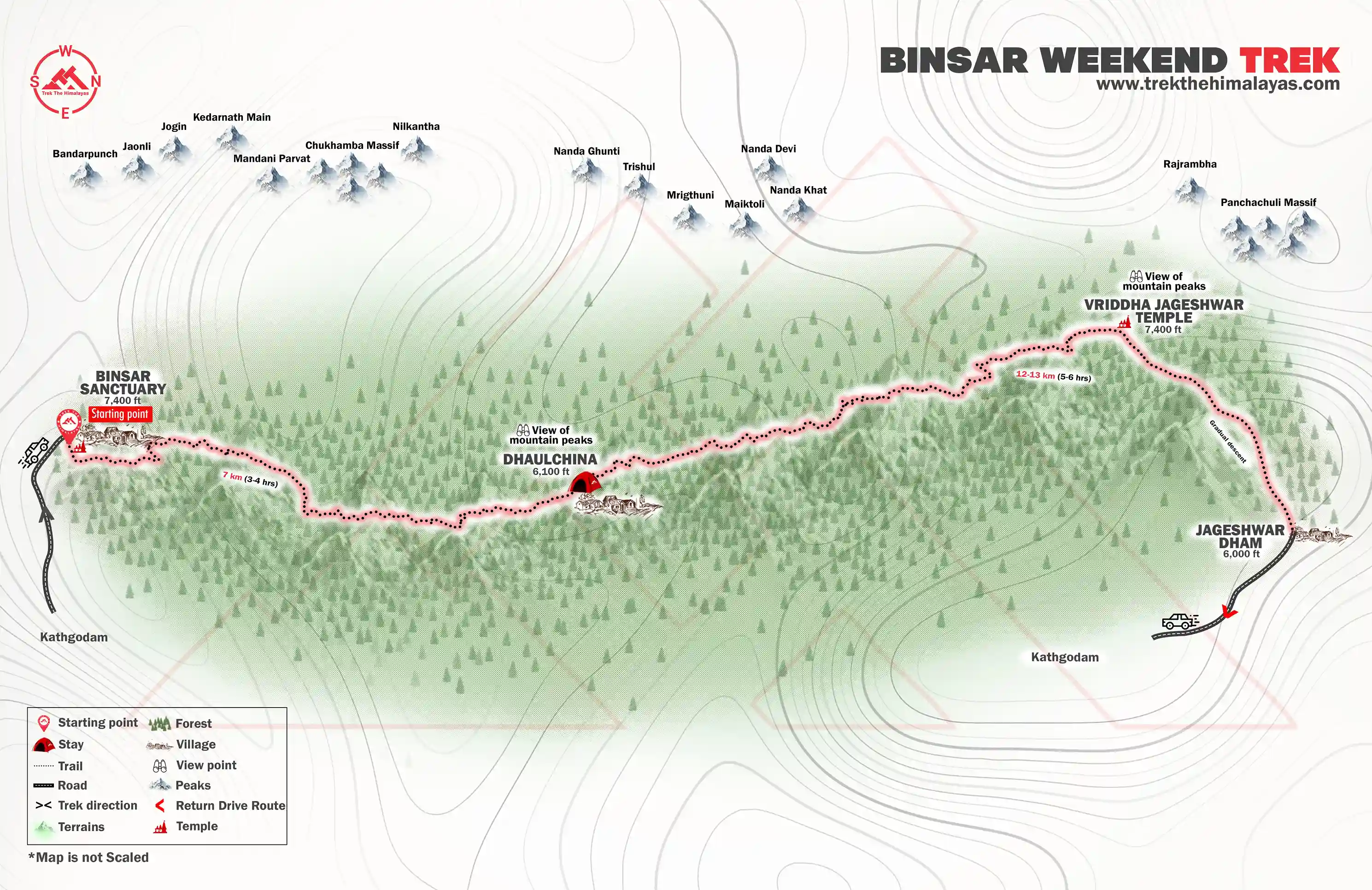 Binsar Weekend Trek Maps