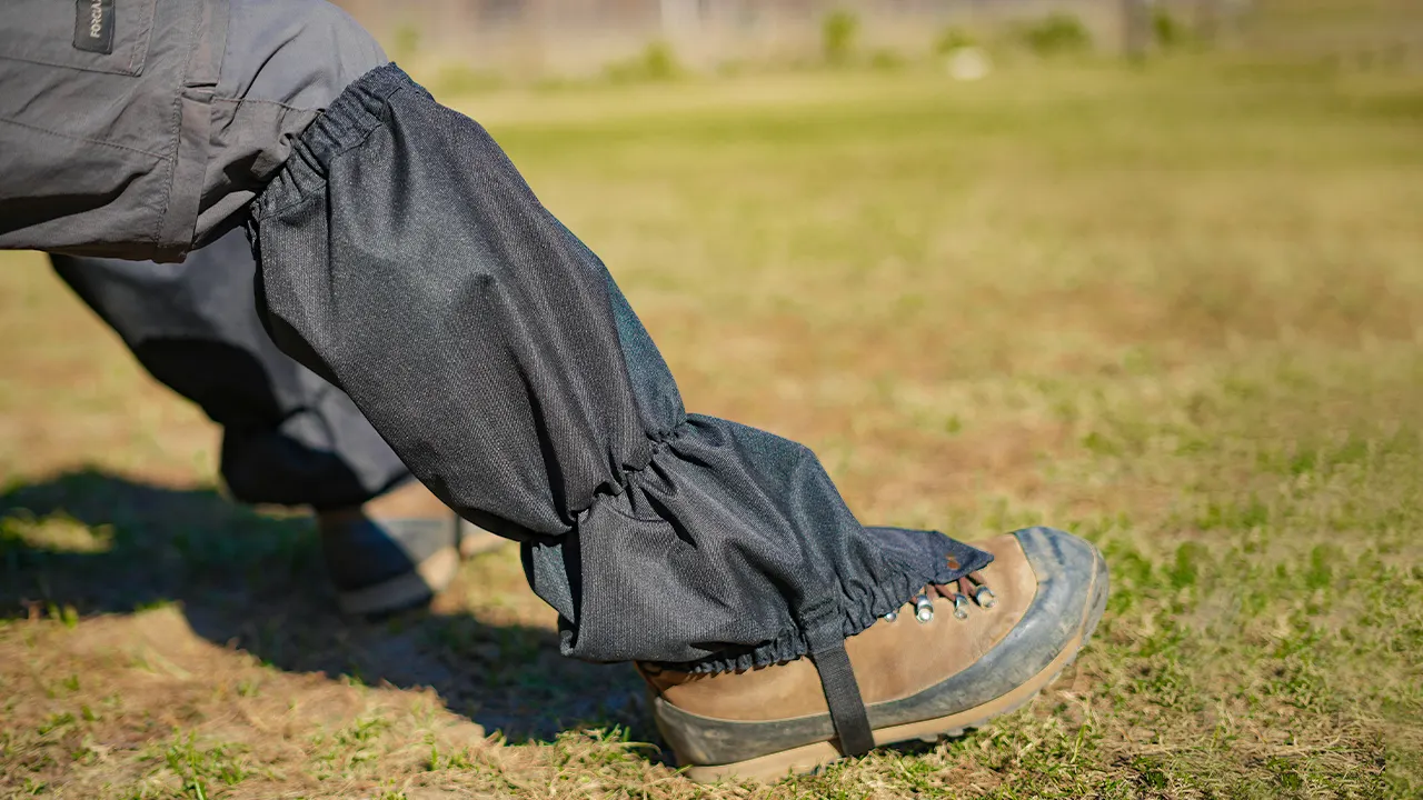 Gaiters to help on high-altitude, rugged and snowy terrain