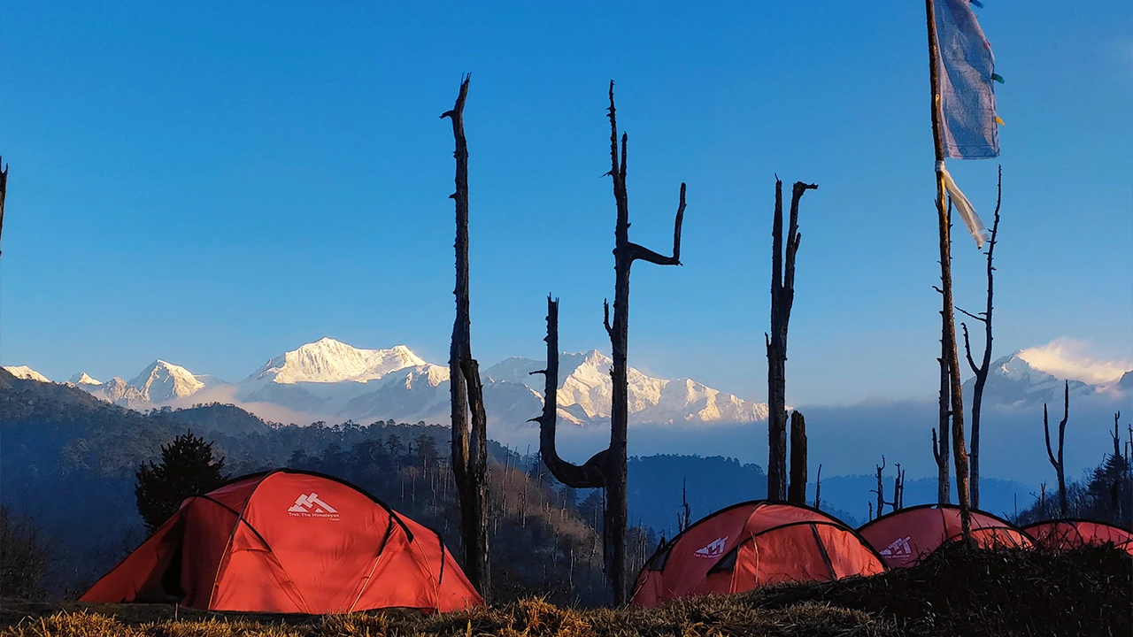 Scenic view of Bajre Dara with mountainous landscape with mesmerizing skies