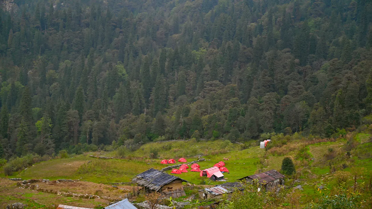 Kandola Channi meadow campsite on Gulabi Kantha Trek