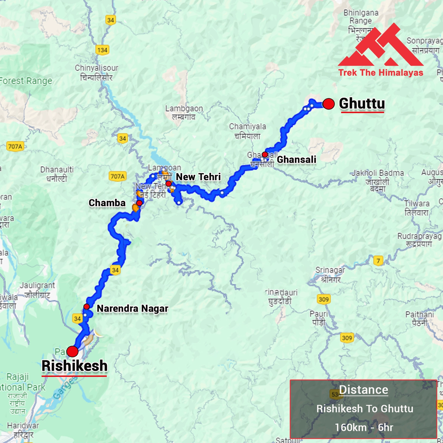 How to Reach Panwali Kantha Trek Map