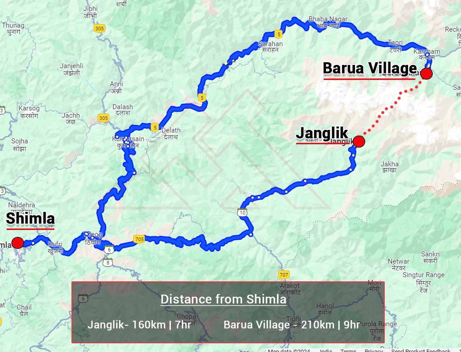 How to Reach Buran Ghati Trek Map