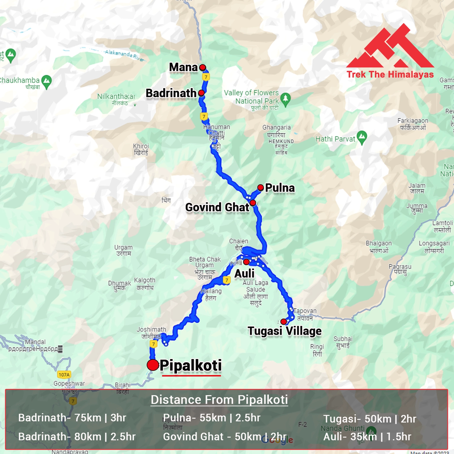 How to Reach Kuari Pass Trek Map