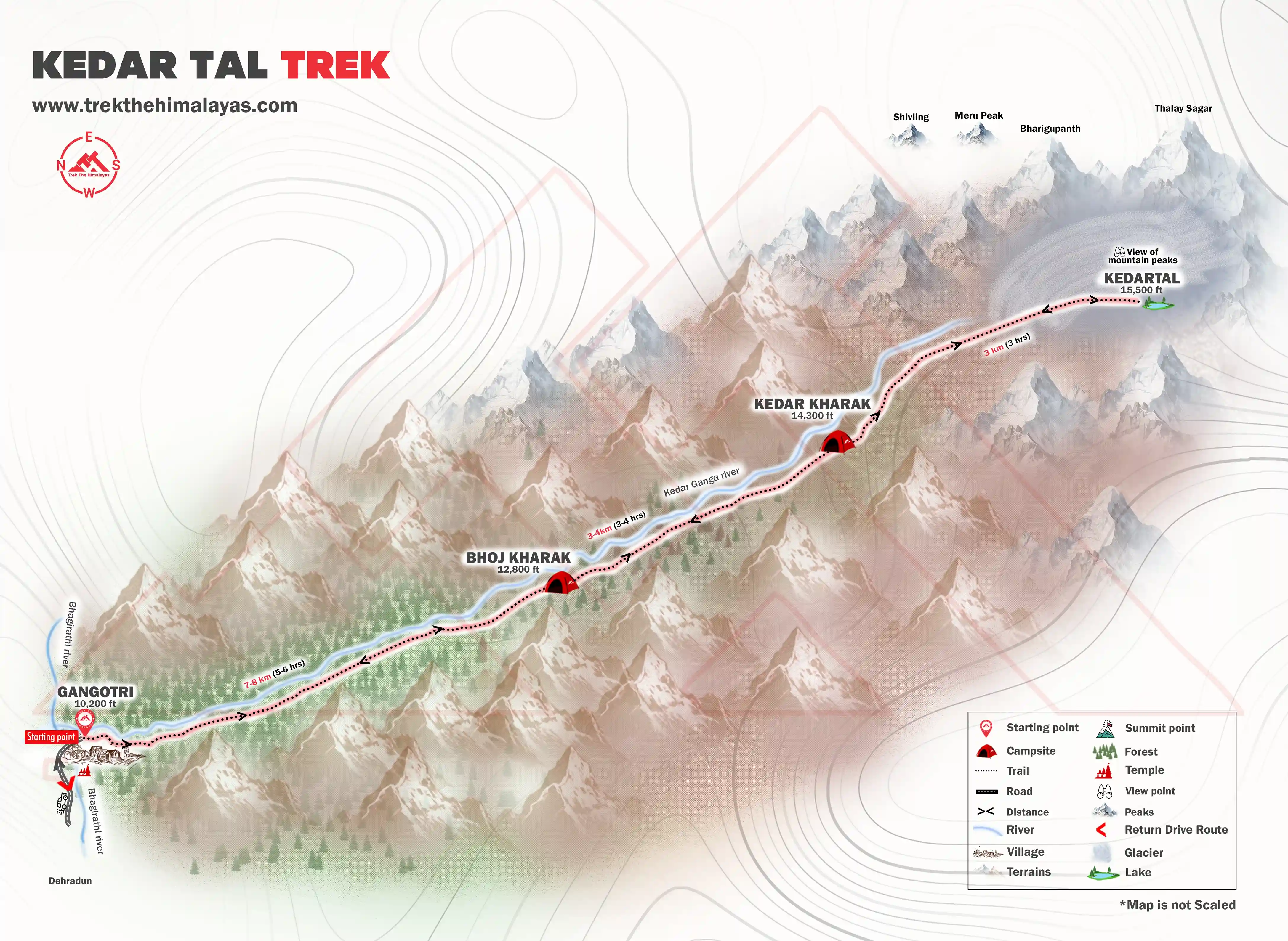 Kedar Tal Trek Maps