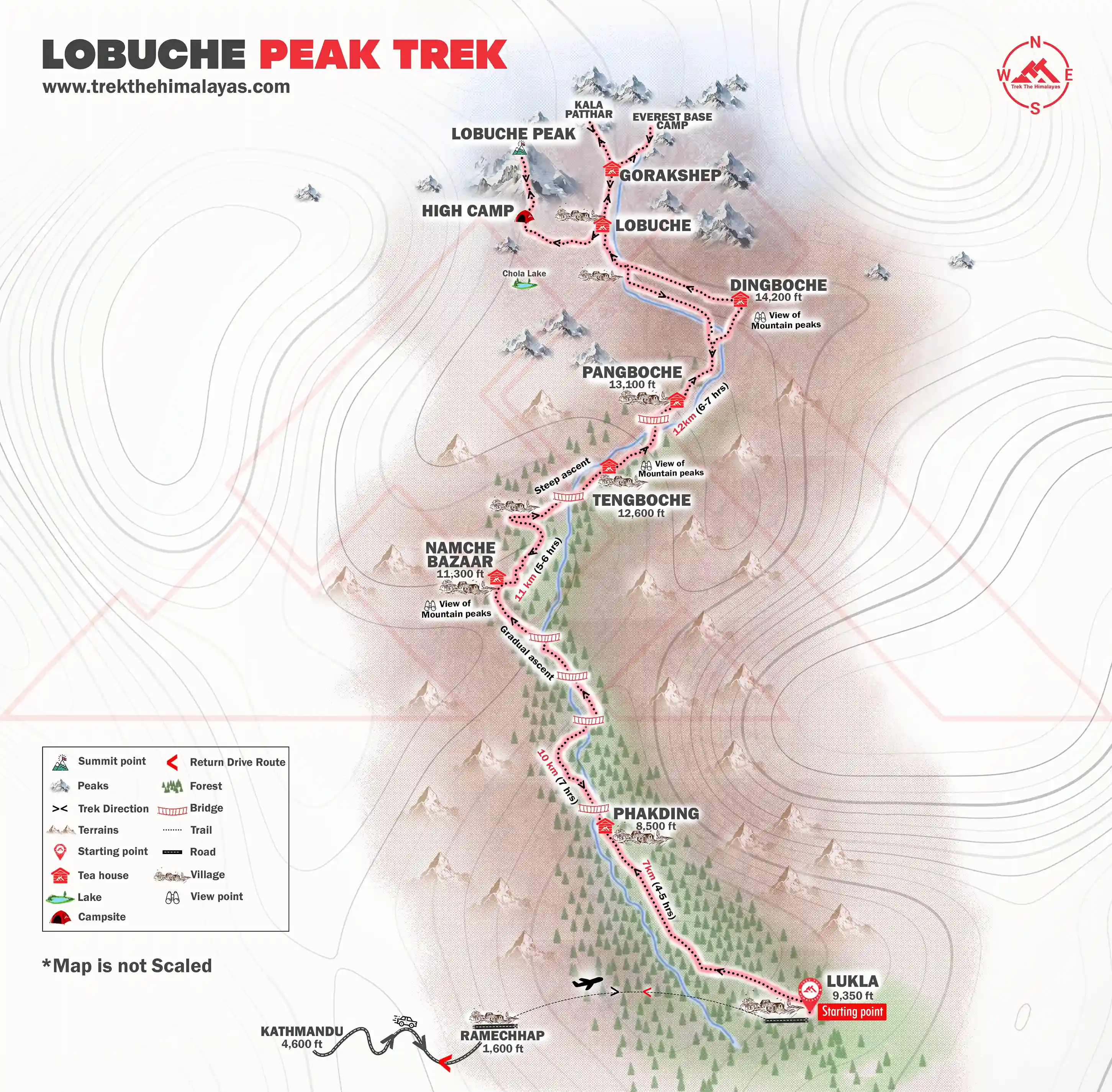Lobuche Peak Trek Maps