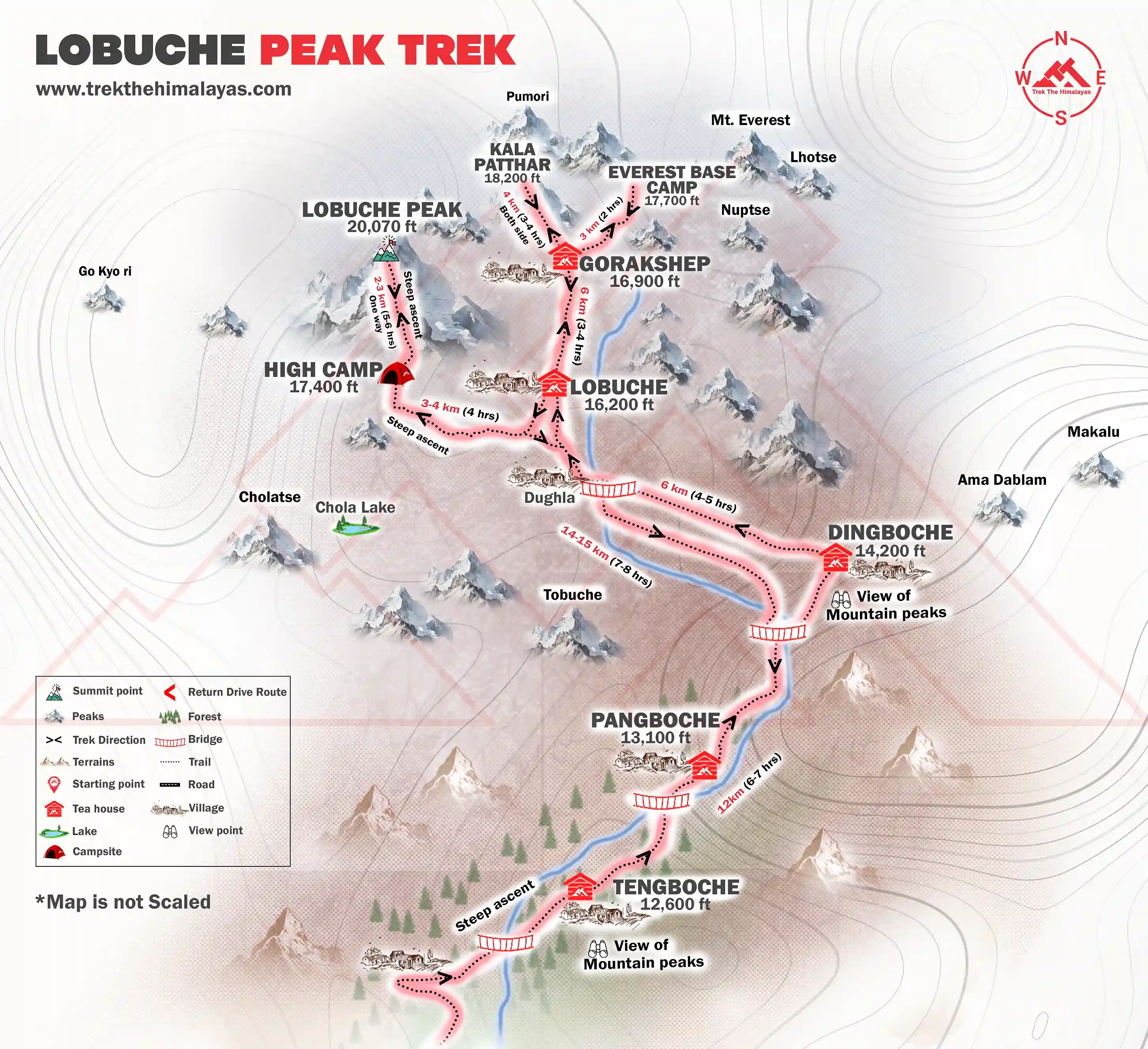 Lobuche Peak Trek Maps