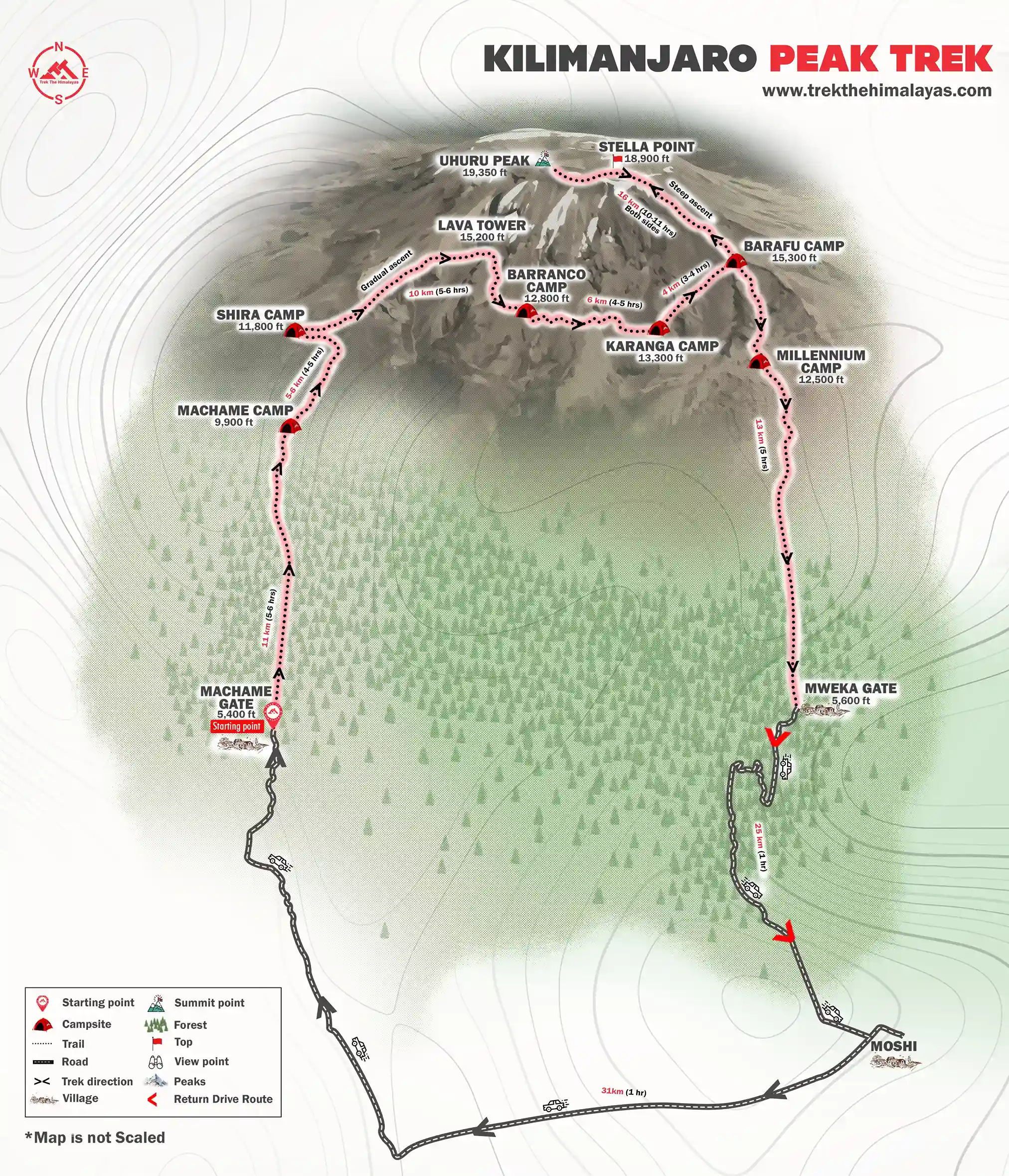 Mount Kilimanjaro Trek Maps